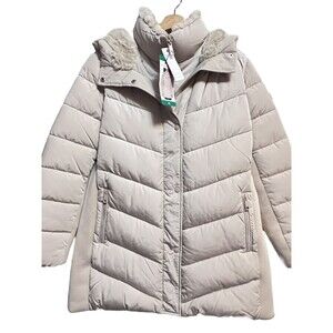 Andrew Marc Women Barley Jacket Faux Fur Lined Collar Hood  Size X-Large NWT